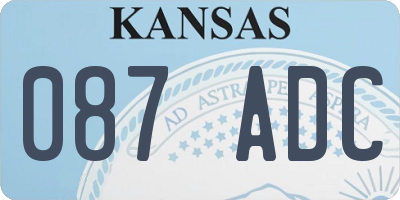 KS license plate 087ADC