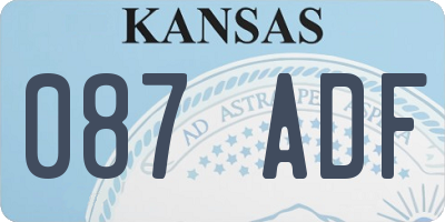 KS license plate 087ADF