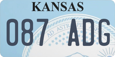 KS license plate 087ADG
