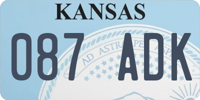 KS license plate 087ADK