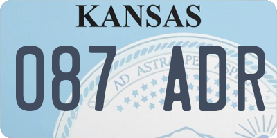 KS license plate 087ADR