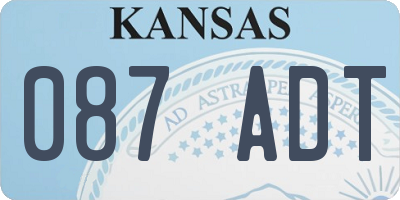 KS license plate 087ADT