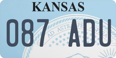 KS license plate 087ADU