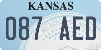 KS license plate 087AED