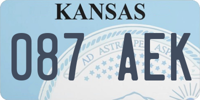 KS license plate 087AEK
