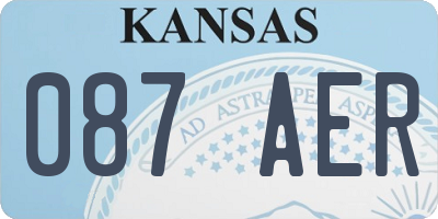 KS license plate 087AER