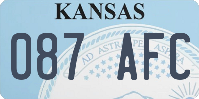 KS license plate 087AFC