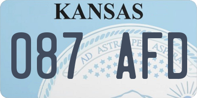 KS license plate 087AFD