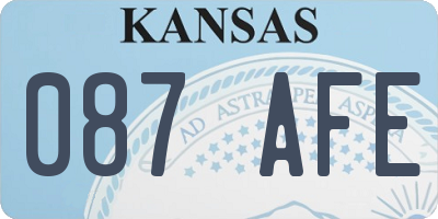KS license plate 087AFE