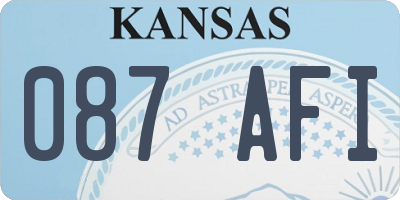KS license plate 087AFI
