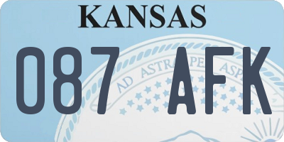 KS license plate 087AFK