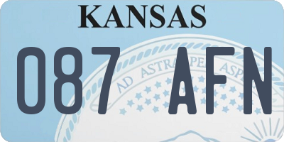 KS license plate 087AFN