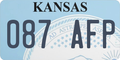 KS license plate 087AFP