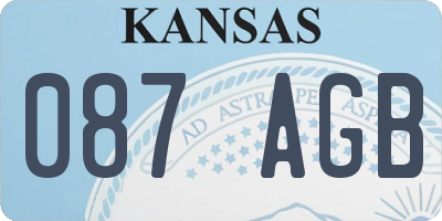KS license plate 087AGB