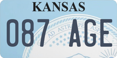 KS license plate 087AGE