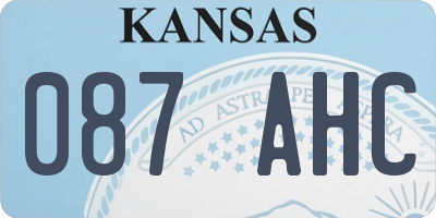 KS license plate 087AHC