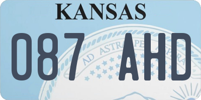 KS license plate 087AHD