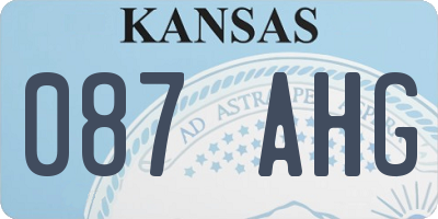 KS license plate 087AHG