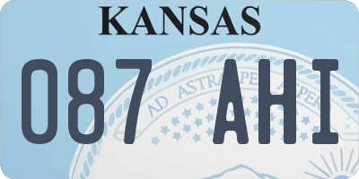 KS license plate 087AHI