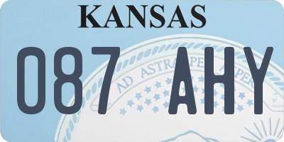 KS license plate 087AHY