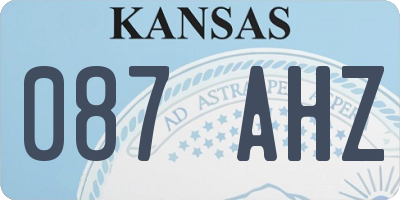 KS license plate 087AHZ