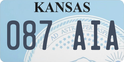 KS license plate 087AIA