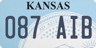 KS license plate 087AIB