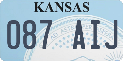 KS license plate 087AIJ