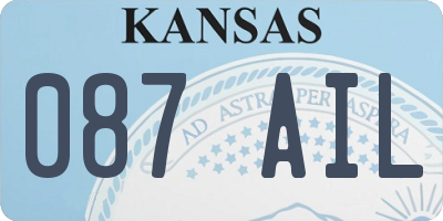 KS license plate 087AIL