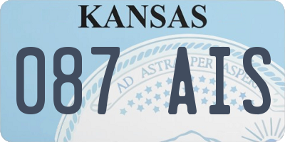 KS license plate 087AIS
