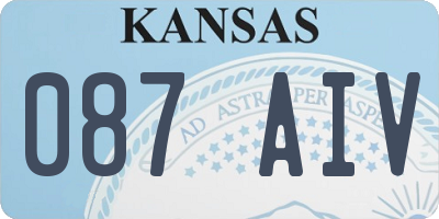KS license plate 087AIV