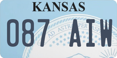 KS license plate 087AIW