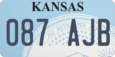 KS license plate 087AJB