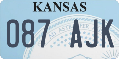 KS license plate 087AJK