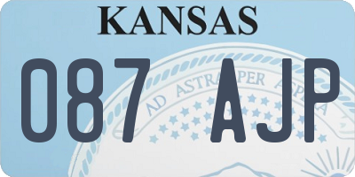 KS license plate 087AJP