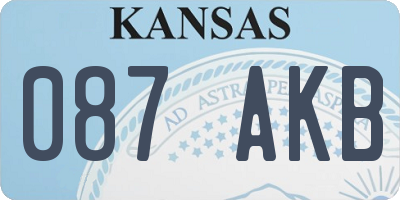 KS license plate 087AKB