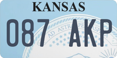 KS license plate 087AKP