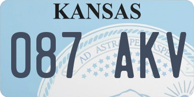 KS license plate 087AKV