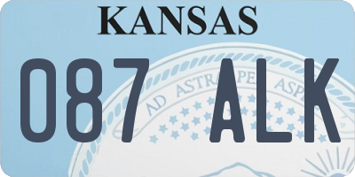KS license plate 087ALK