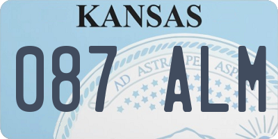 KS license plate 087ALM