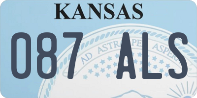 KS license plate 087ALS