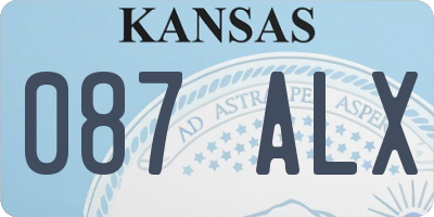 KS license plate 087ALX