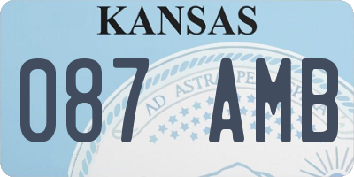KS license plate 087AMB