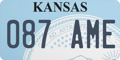 KS license plate 087AME