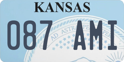 KS license plate 087AMI
