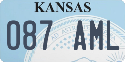 KS license plate 087AML