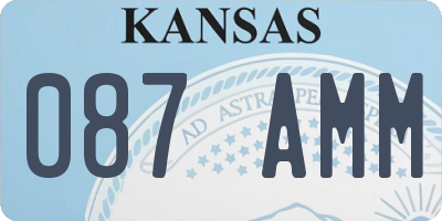 KS license plate 087AMM