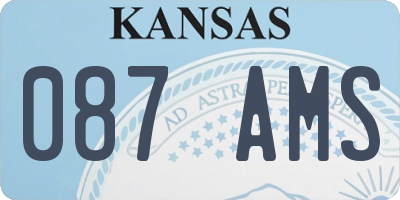 KS license plate 087AMS