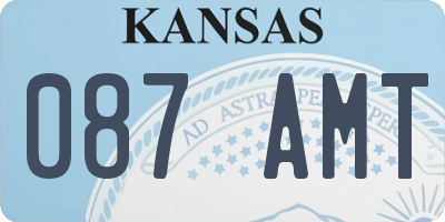 KS license plate 087AMT
