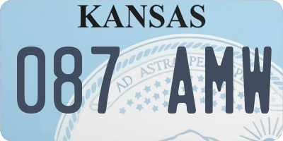KS license plate 087AMW